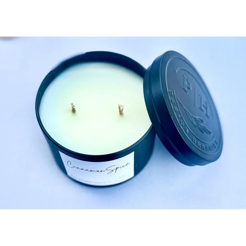 PH Design Organics Cinnamon Spice 8oz Soy‎ Candle Amelia Island FL Double Wick